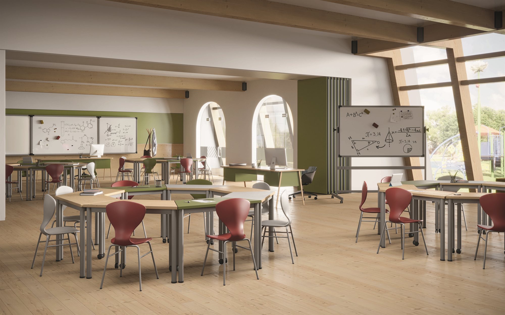 Estfeller — parete modulare D100 in ambiente scolastico (2)